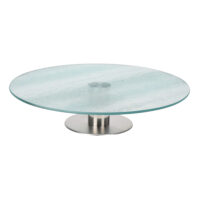 Draaibaar taartplateau 7cm hoog 30cm glas