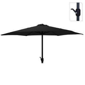 Parasol zwart met voet (Ø 270cm)