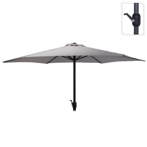Parasol licht grijs met voet (Ø 270cm)