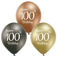 Ballonnen Happy 100th Birthday (6 stuks)