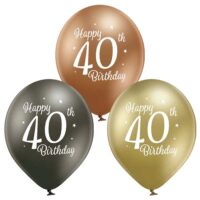Ballonnen Happy 40th Birthday (6 stuks)