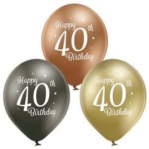 Ballonnen Happy 40th Birthday (6 stuks)