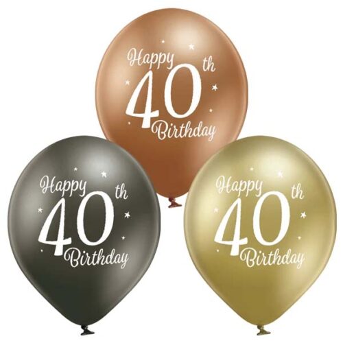 Ballonnen Happy 40th Birthday (6 stuks)