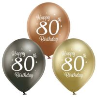 Ballonnen Happy 80th Birthday (6 stuks)