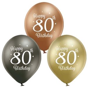 Ballonnen Happy 80th Birthday (6 stuks)