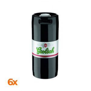 Grolsch bier 5.0%ALC 19,5L fust vlakschuif koppeling [GR] (6 fusten)