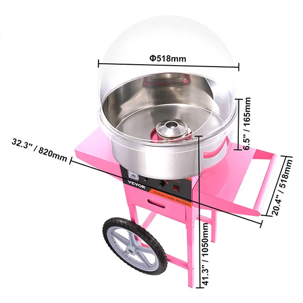 Suikerspinmachine op kar (klein) - Afbeelding 2