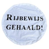 Banner "Rijbewijs gehaald!" tbv opblaasbare multipop