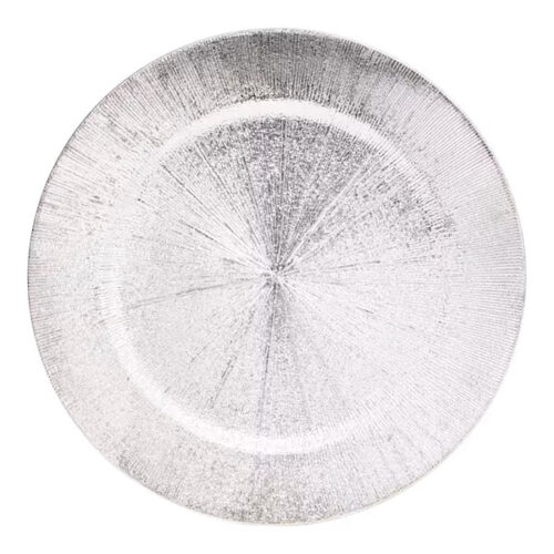 Onderbord zilver met relief